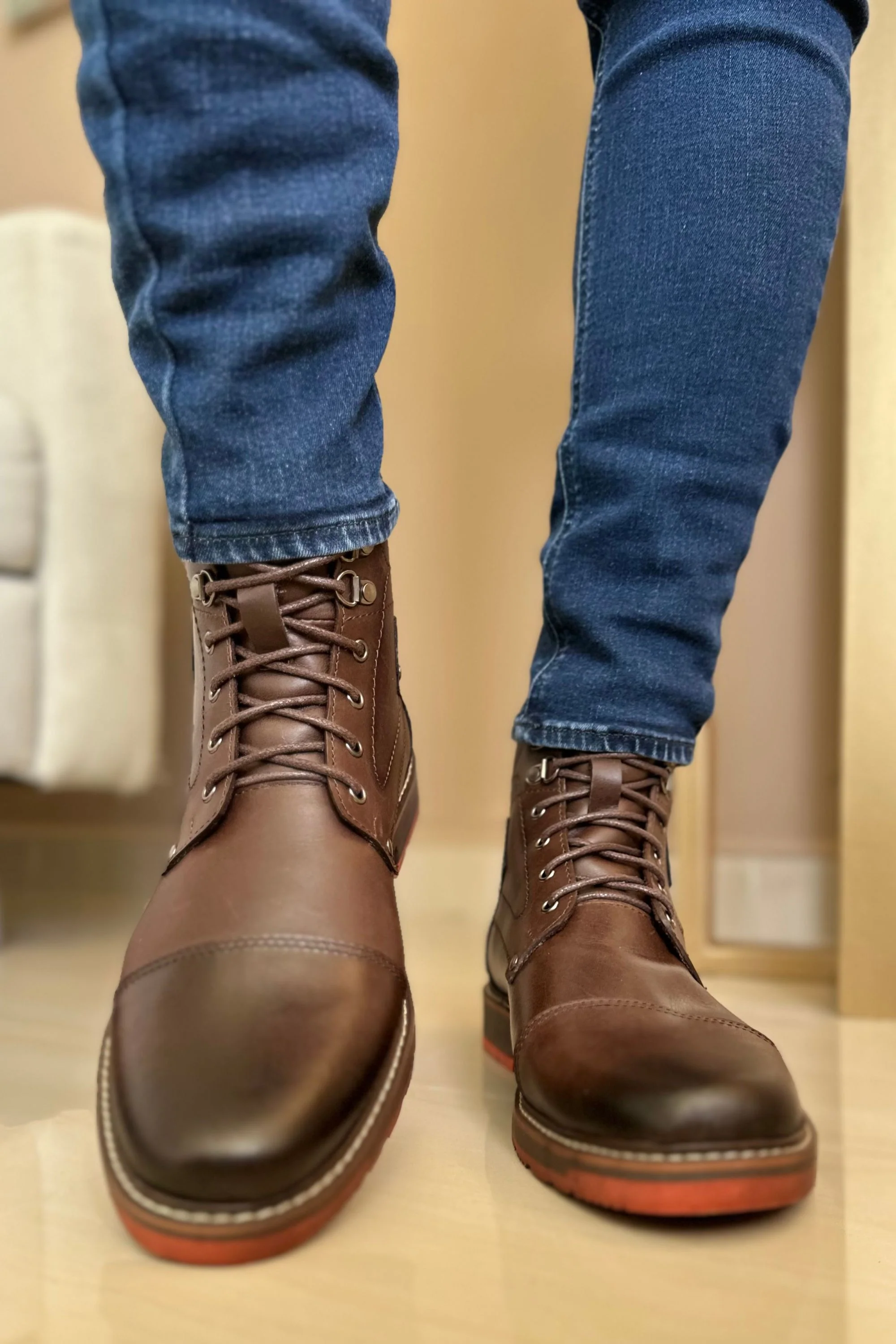 BOTAS PARA HOMBRE EN CUERO | SUNLAND CAFE X AZUL  REF:VALLE CAFE - Image 4