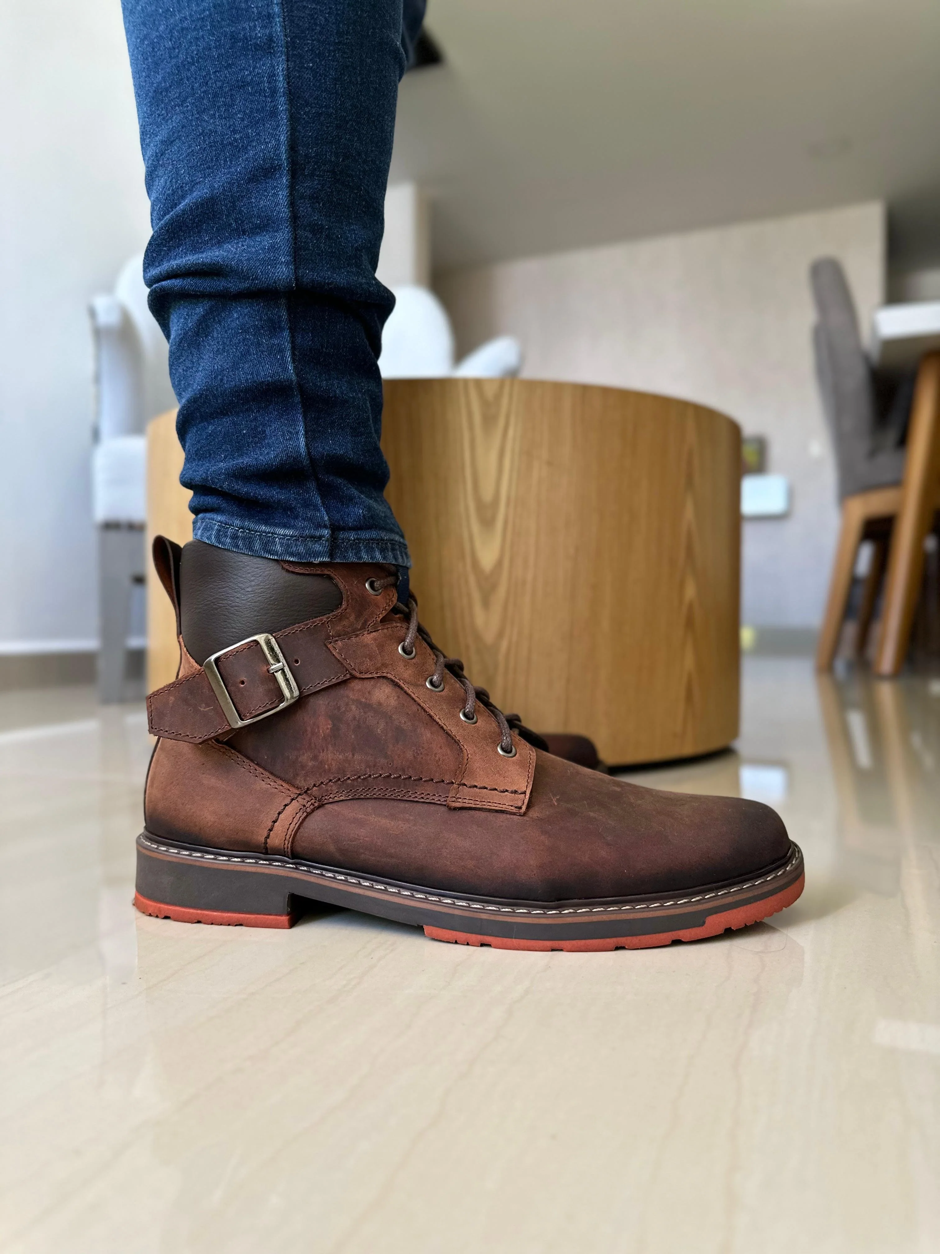 BOTAS PARA  HOMBRE EN CUERO ENCERADO /DAVIDSON COÑAC NOBUCK REF: SORA COÑAG ENVEGECIDA - Image 3