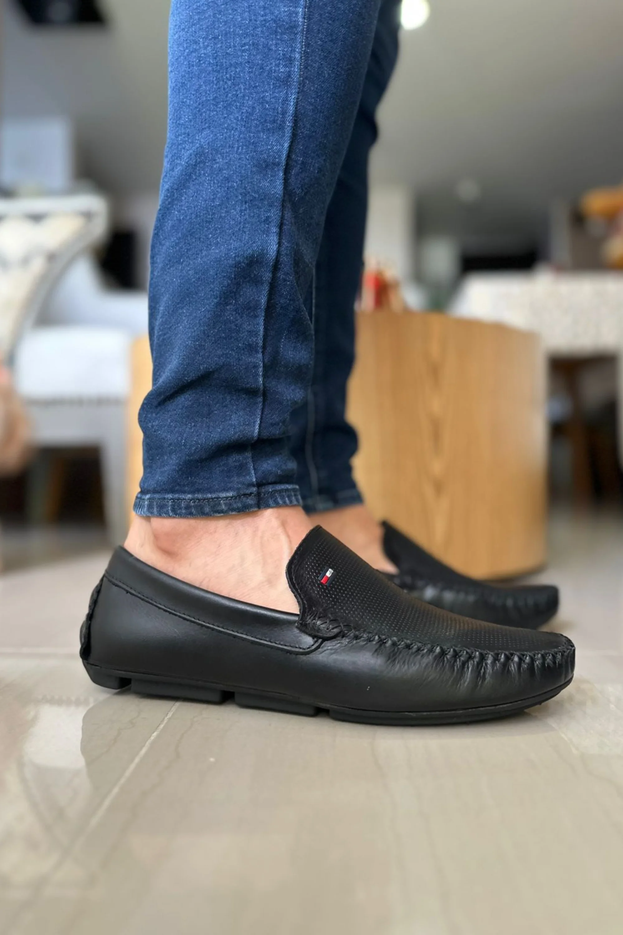 MOCASIN DIALLO EN CUERO NEGRO PARA HOMBRE / TOÑ 1000 - Image 3