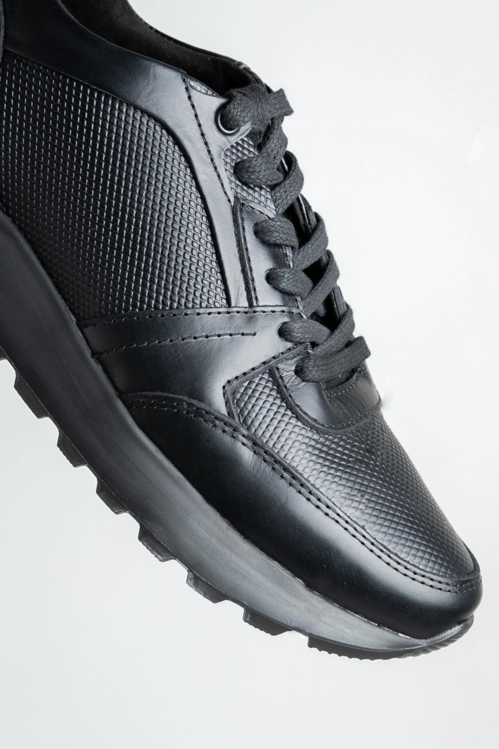 TENIS EN CUERO PARA HOMBRE TODO NEGRO | REF: REAGAN 512 - Image 3